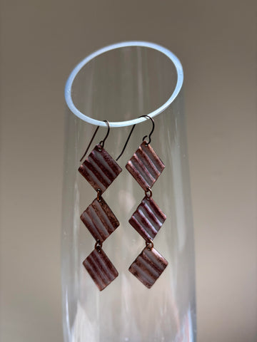 Copper-Enameled Earrings